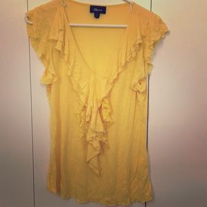 Yellow ruffle blouse